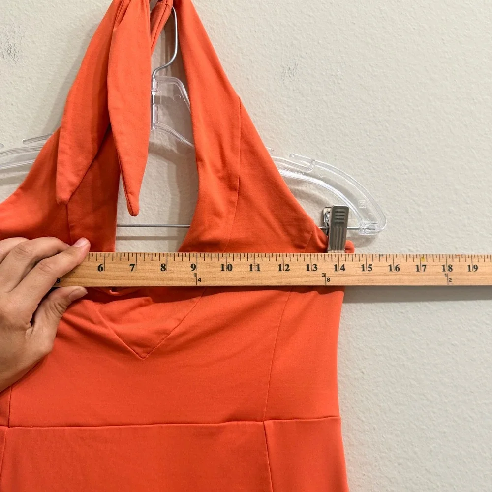 Patagonia Morning Glory Halter Dress Womens Size Small Orange Hiking Outdoor - Picture 13 of 15